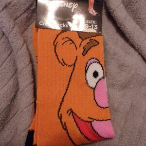 New Disney Muppets Fozzie Bear Novelty Crew Socks 9-13 unisex